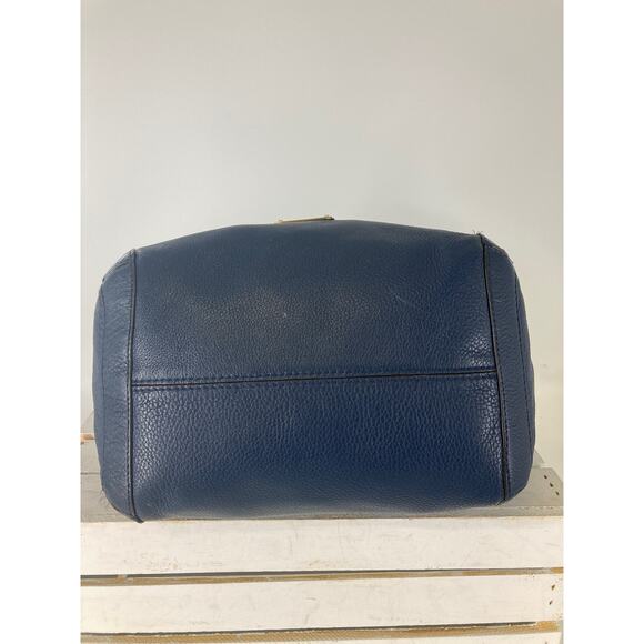 MICHAEL KORS, LARGE NAVY PEBBLED LEATHER SHOULDER BAG (ASIS) - Picture 5 of 16